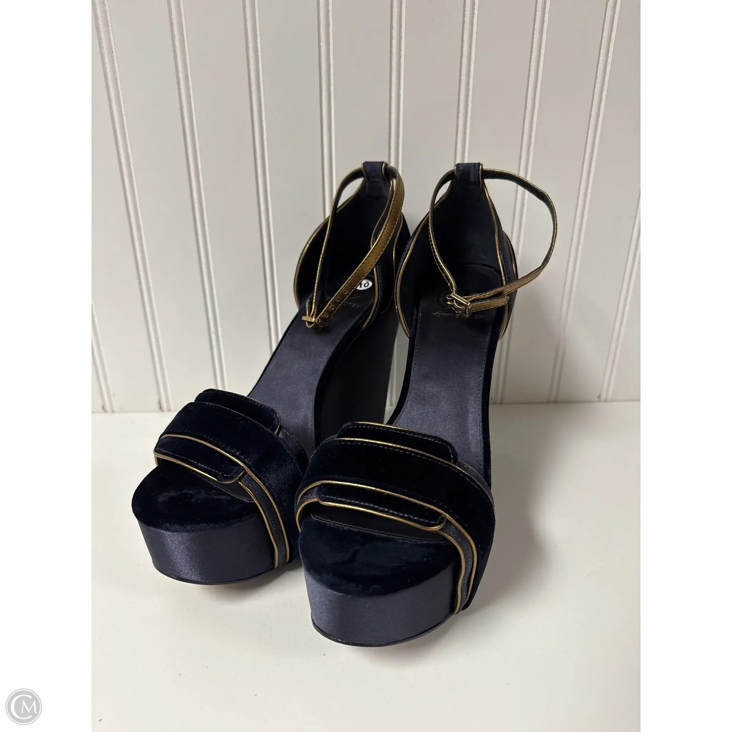 Sandals Designer By Tory Burch In Navy, Size: 10