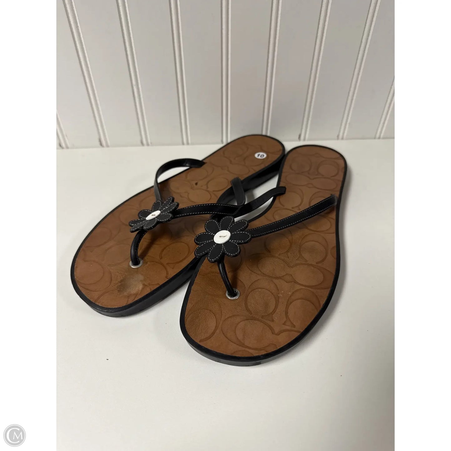 Sandals Designer By Coach In Black & Brown, Size: 10