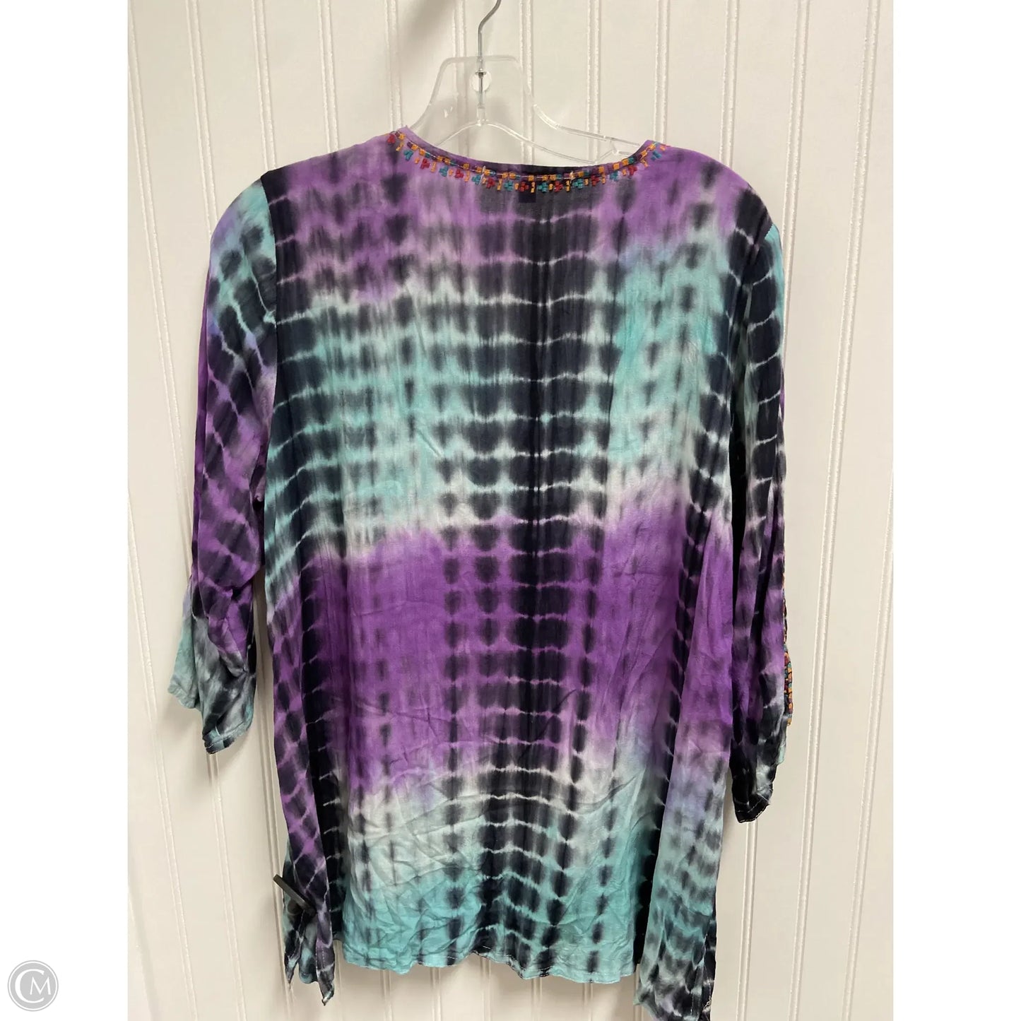 Top 3/4 Sleeve By Calessa In Tie Dye Print, Size: M