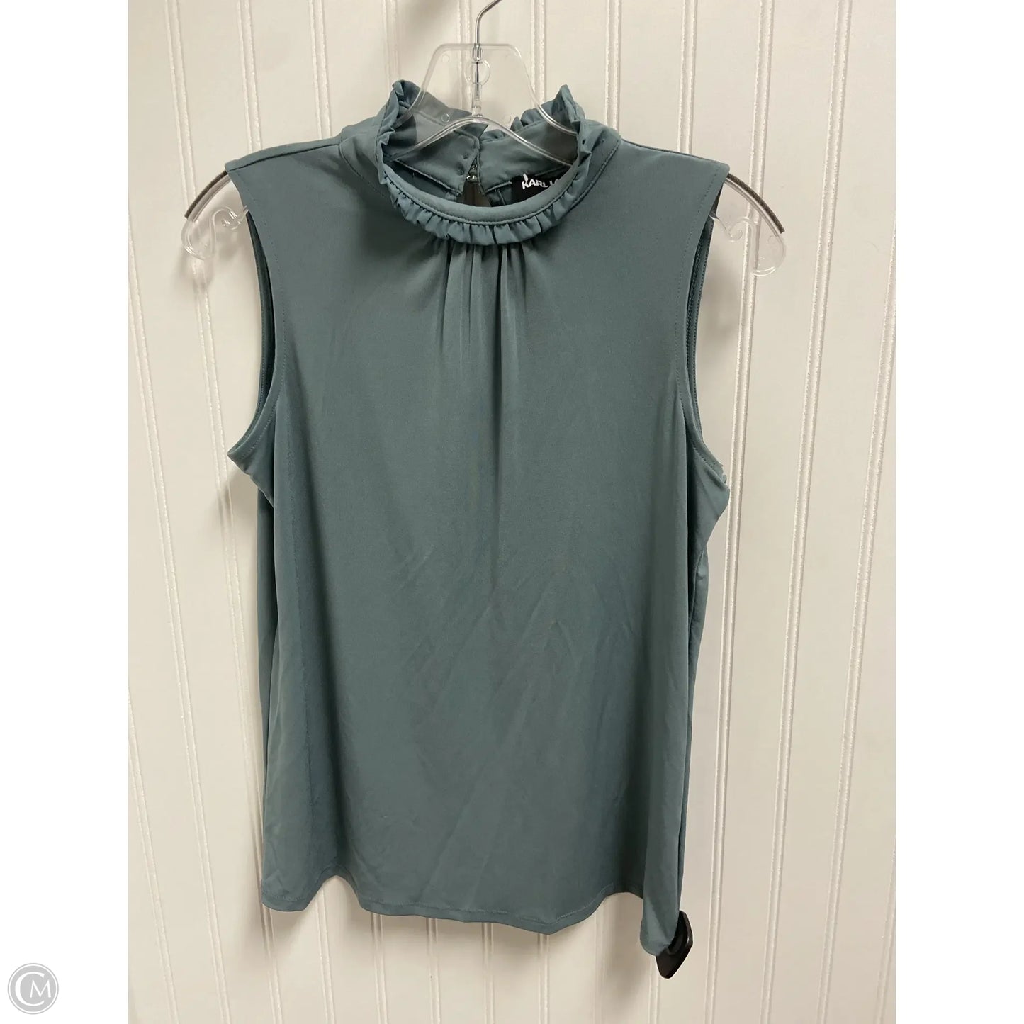 Top Sleeveless Designer By Karl Lagerfeld In Teal, Size: Xs