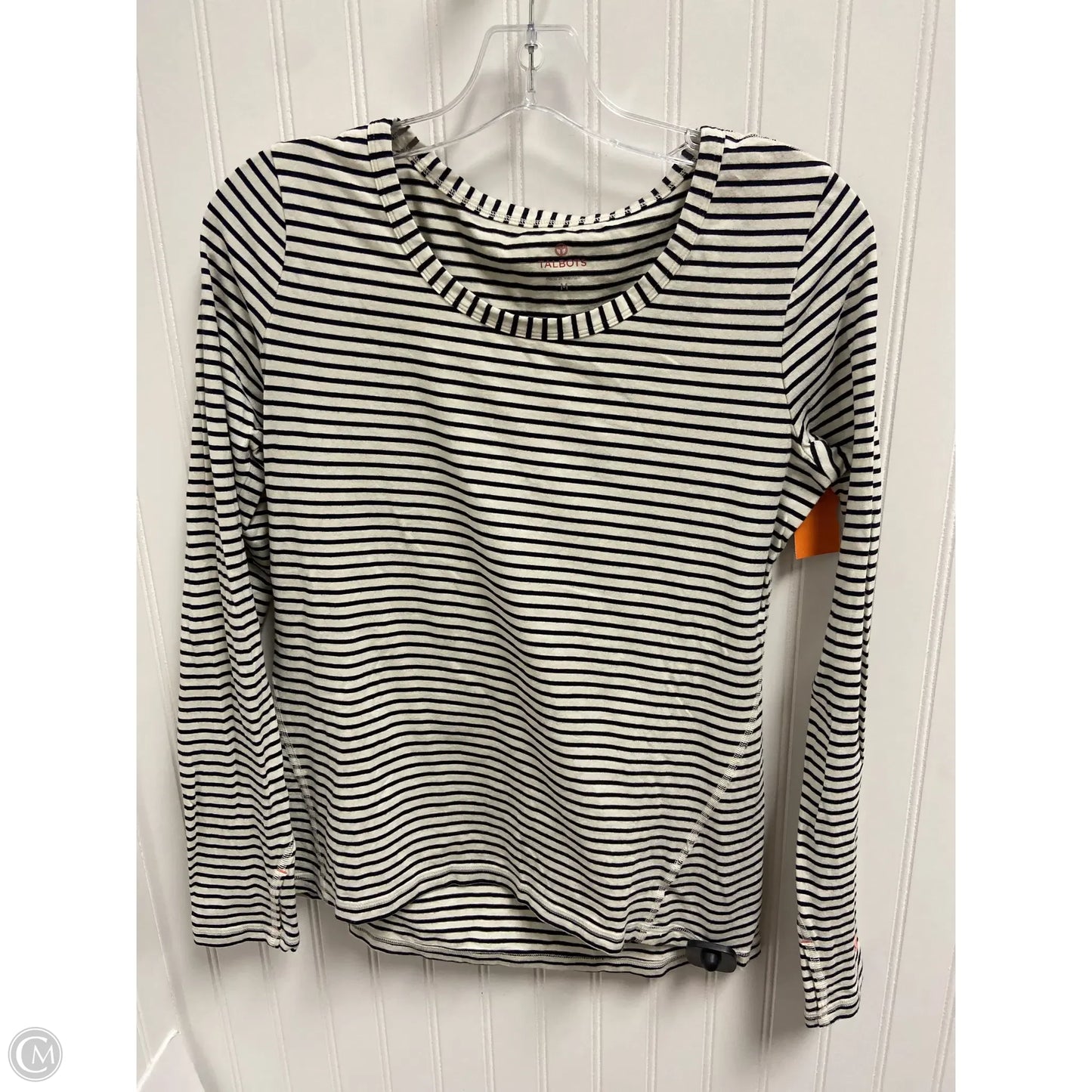 Top Long Sleeve Basic By Talbots In Striped Pattern, Size: M