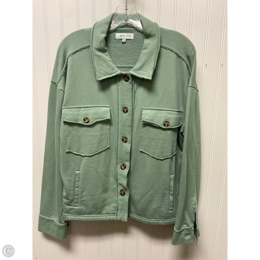 Jacket Shirt By Clothes Mentor In Teal, Size: M
