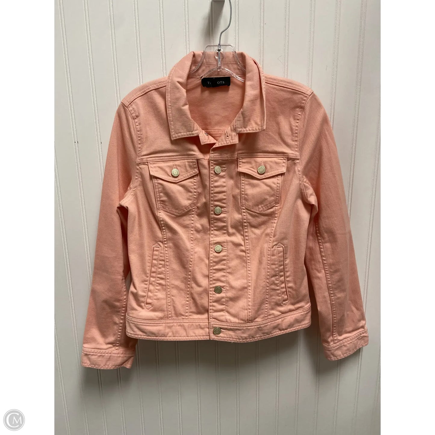 Jacket Denim By Talbots In Pink, Size: M