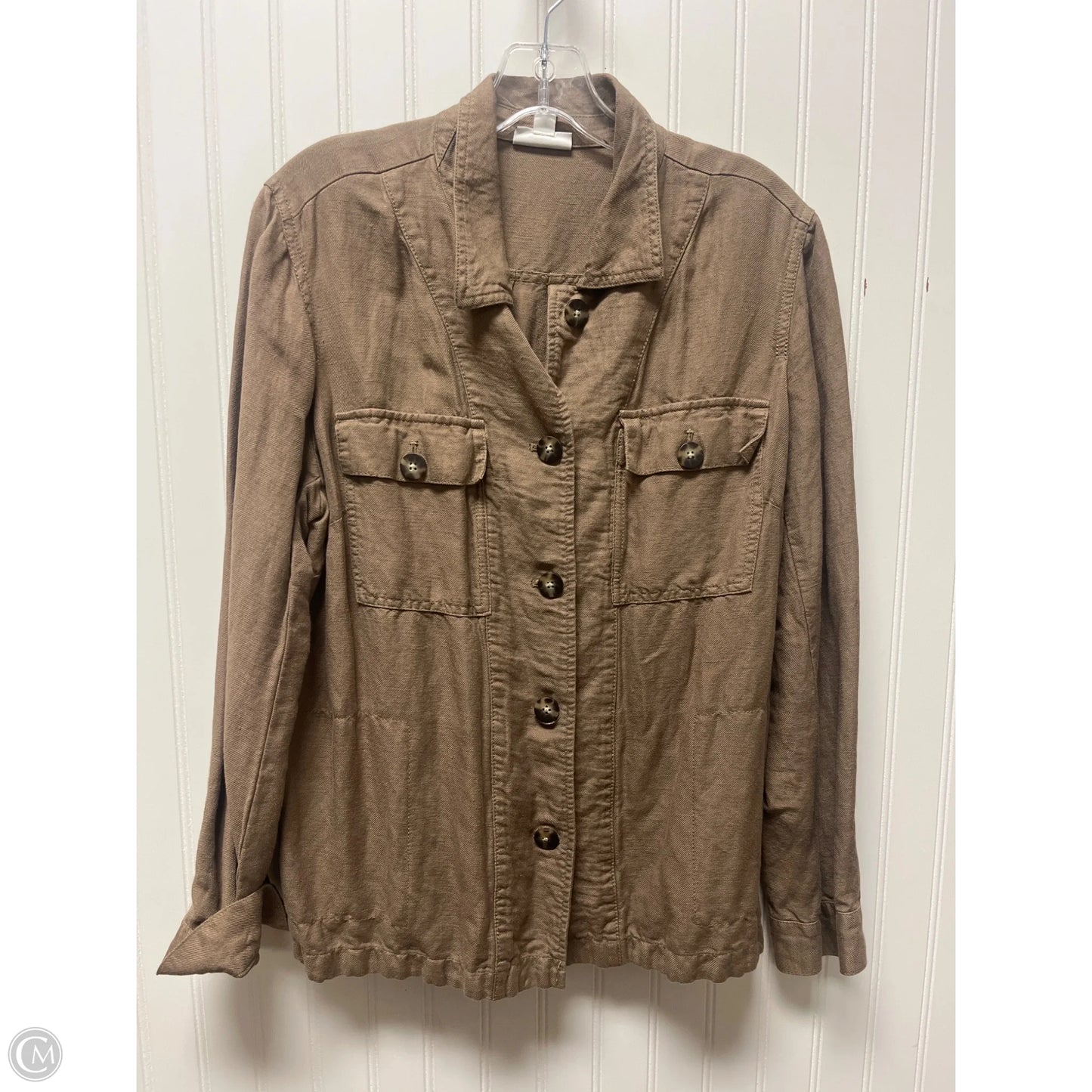Jacket Shirt By J. Jill In Brown, Size: M