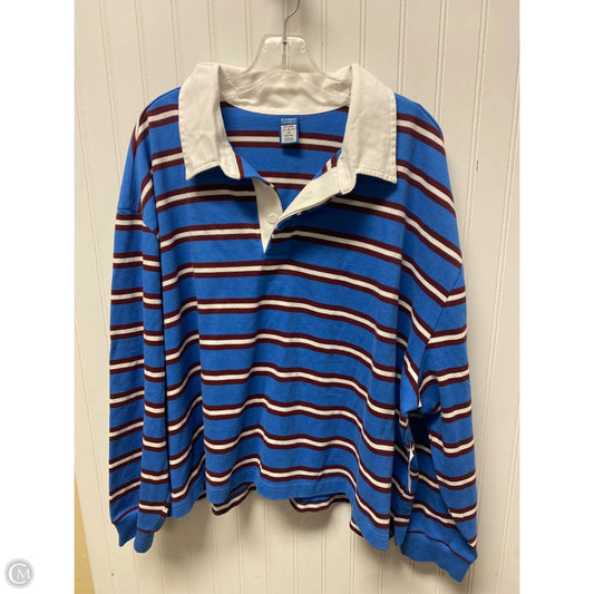 Top Long Sleeve By Old Navy In Blue & White, Size: 3x