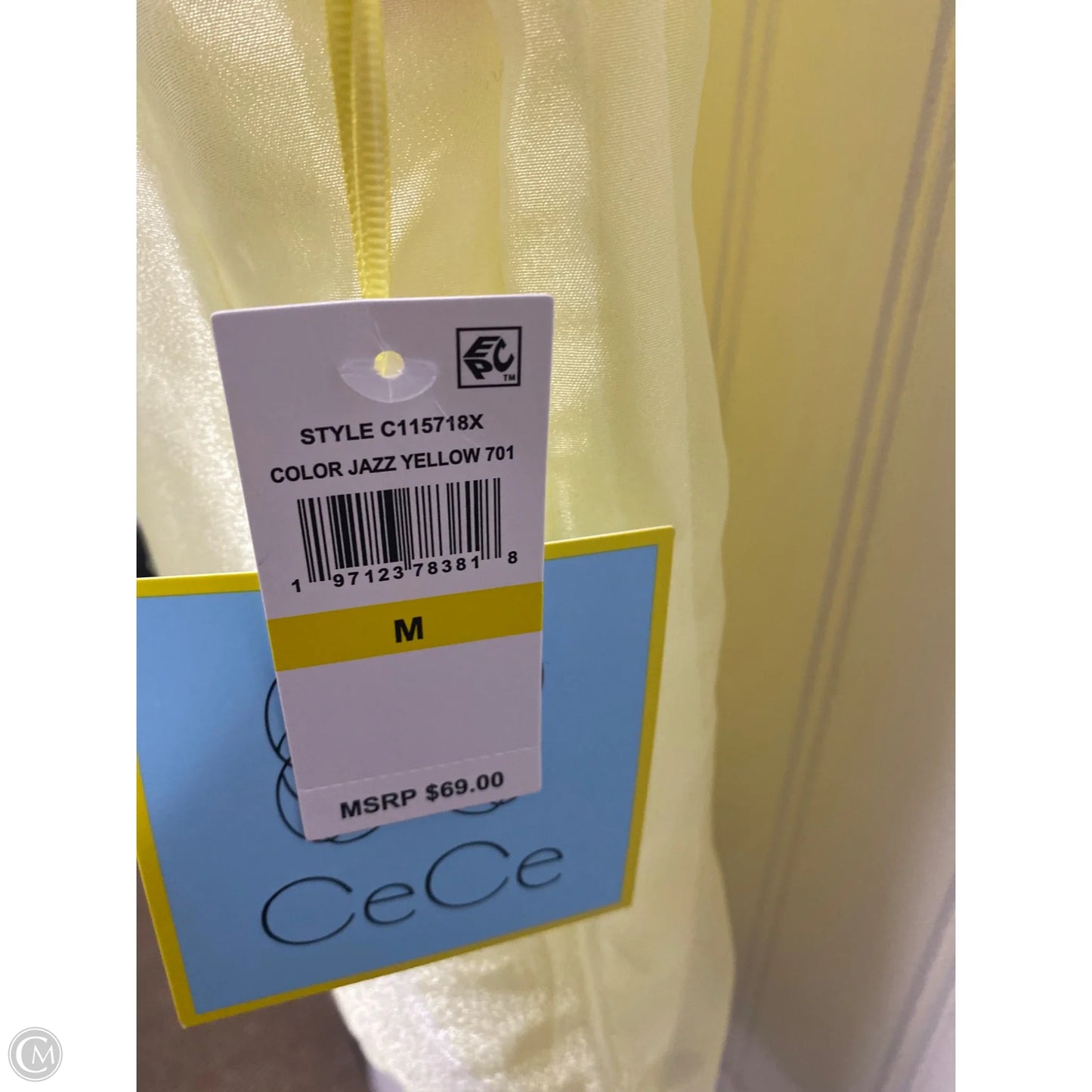 Top Sleeveless By Cece In Yellow, Size: M