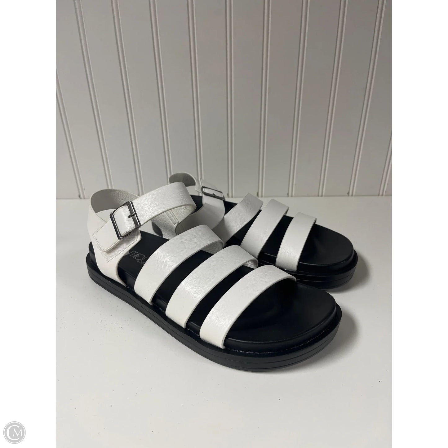 Sandals Heels Platform By Corkys In Black & White, Size: 10