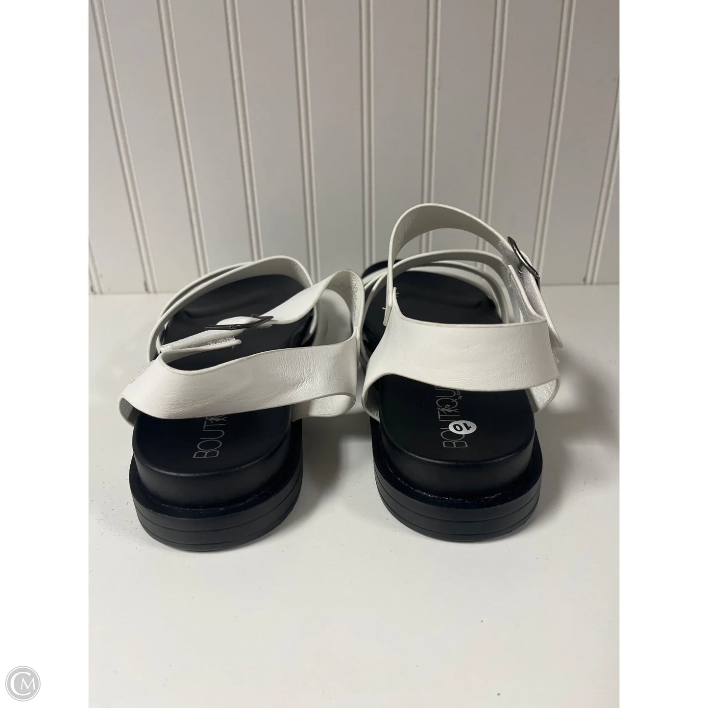 Sandals Heels Platform By Corkys In Black & White, Size: 10