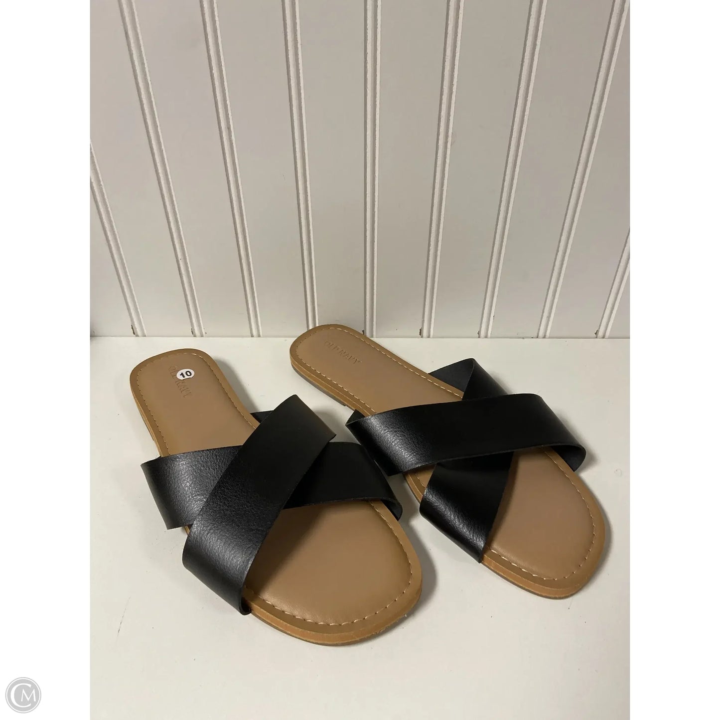 Sandals Flats By Old Navy In Black & Brown, Size: 10