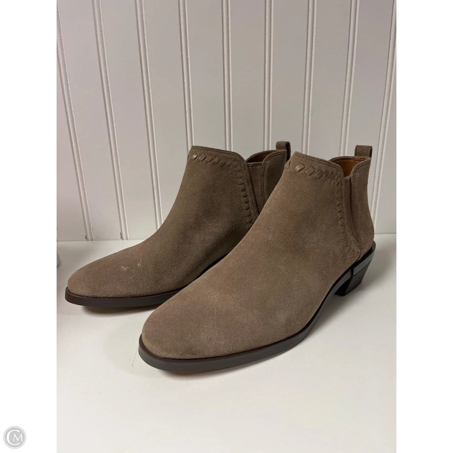 Boots Designer By Coach In Taupe, Size: 8