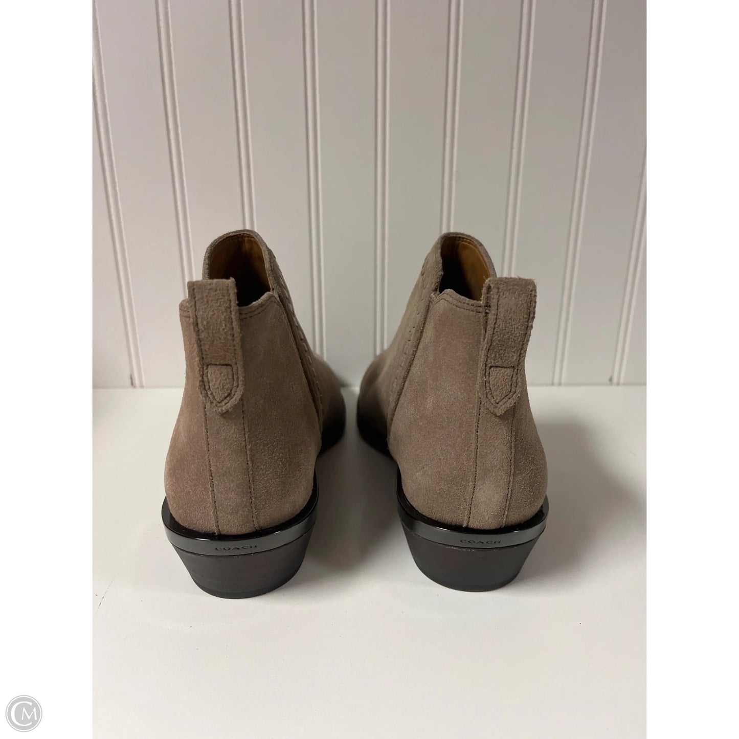 Boots Designer By Coach In Taupe, Size: 8