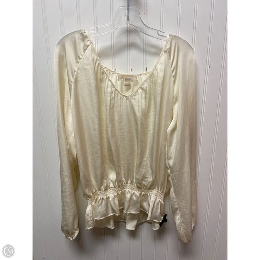 Blouse Long Sleeve By Michael By Michael Kors In Ivory, Size: Xl