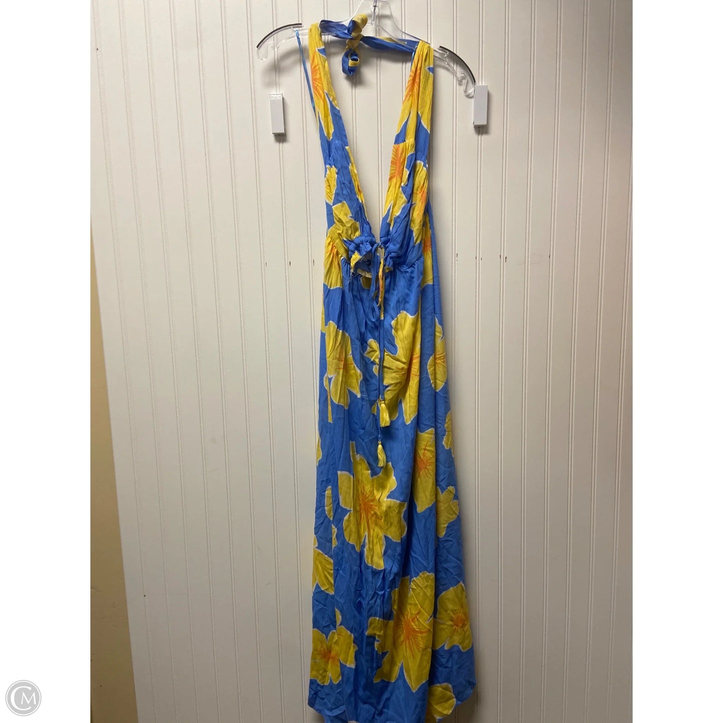 Dress Casual Maxi By Promesa In Blue & Yellow, Size: M