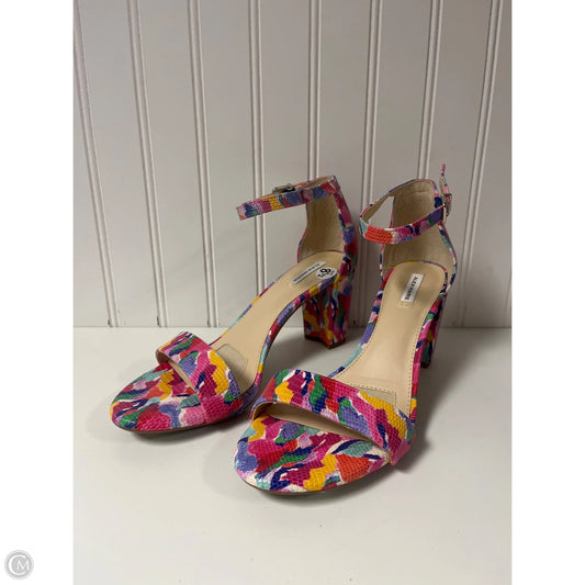 Sandals Heels Block By Alex Marie In Multi-colored, Size: 8.5