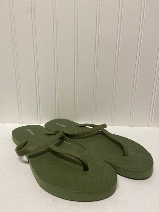 Green Sandals Flip Flops Old Navy, Size 9