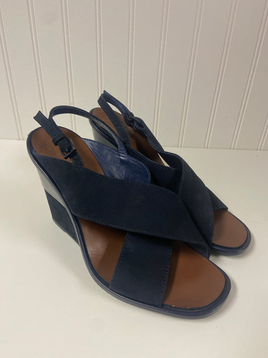 Navy Sandals Designer Tory Burch, Size 8.5