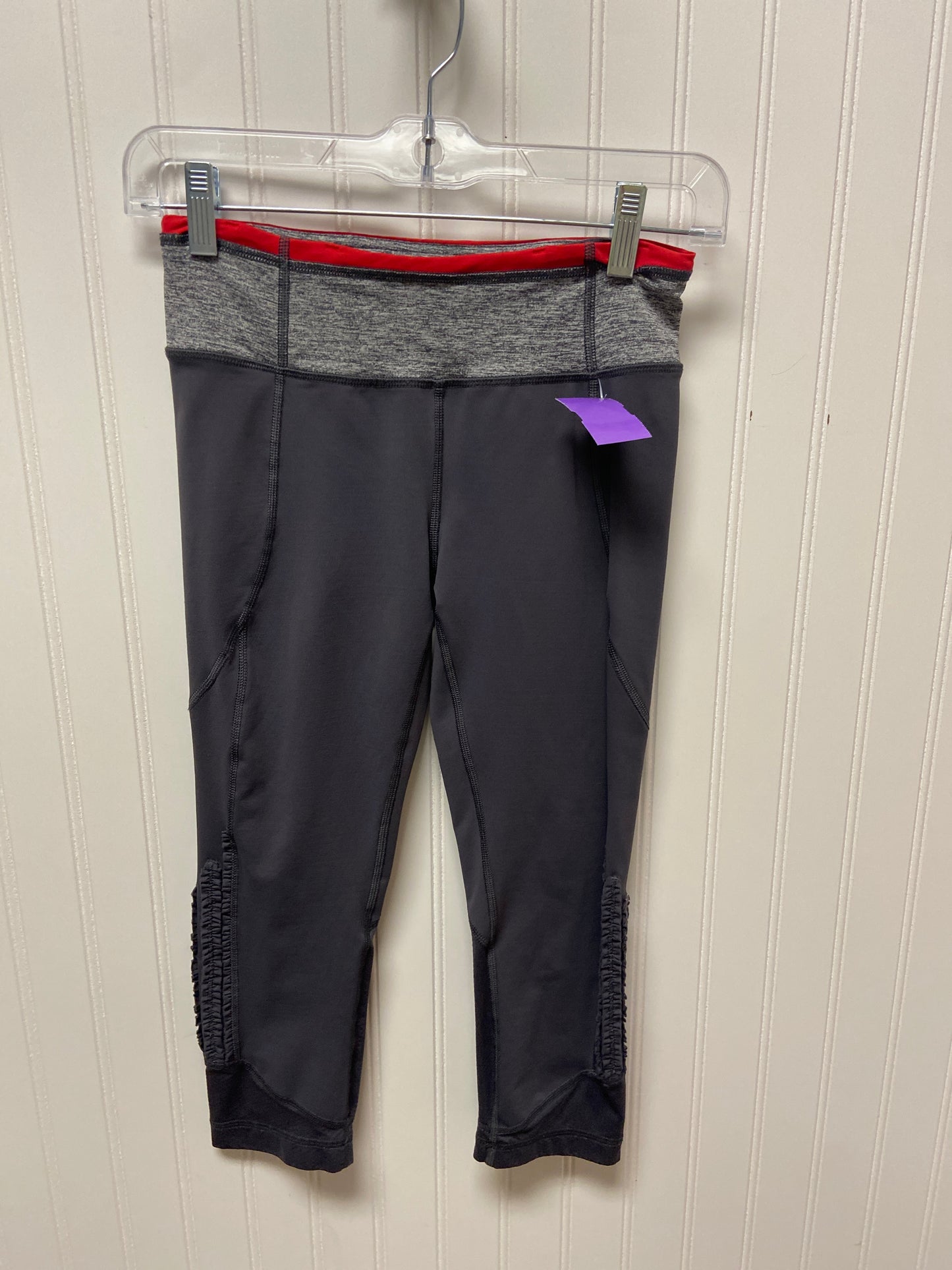 Athletic Capris By Lululemon In Grey & Red, Size: 4