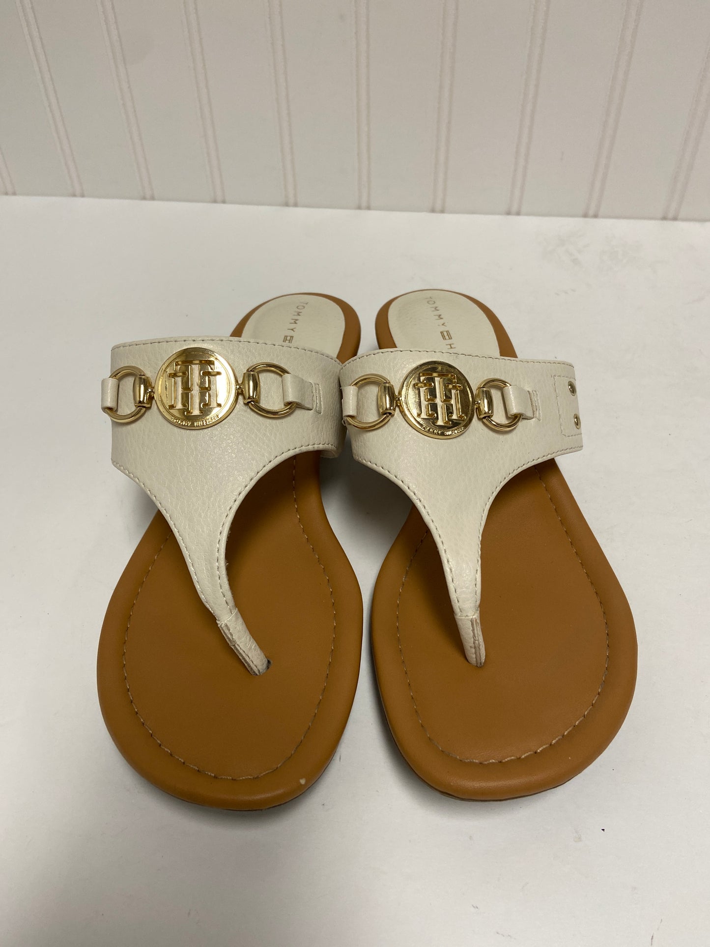 White Sandals Heels Block Tommy Hilfiger, Size 7