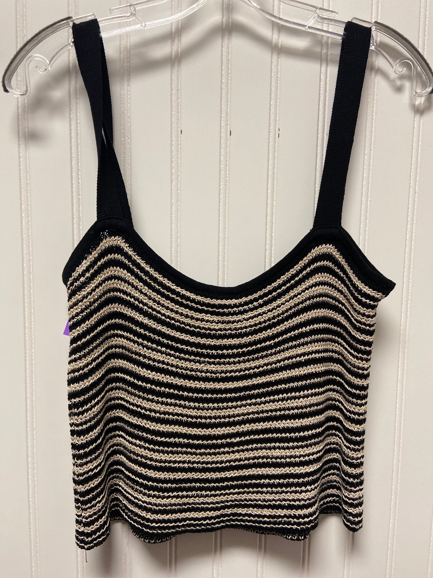 Black & Cream Top Sleeveless Lucy Paris, Size M