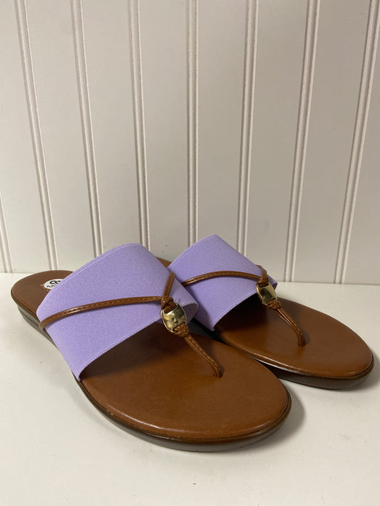 Purple Sandals Heels Wedge Italian Shoemakers, Size 8.5