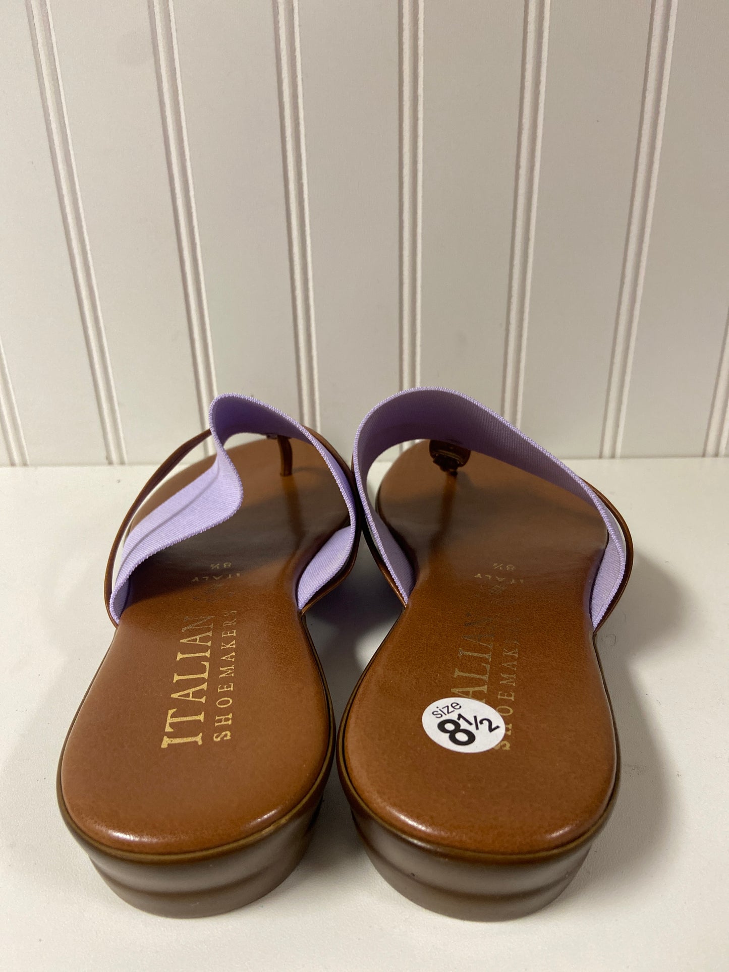 Purple Sandals Heels Wedge Italian Shoemakers, Size 8.5