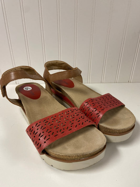 Sandals Heels Platform By Josef Seibel In Red, Size: 9.5