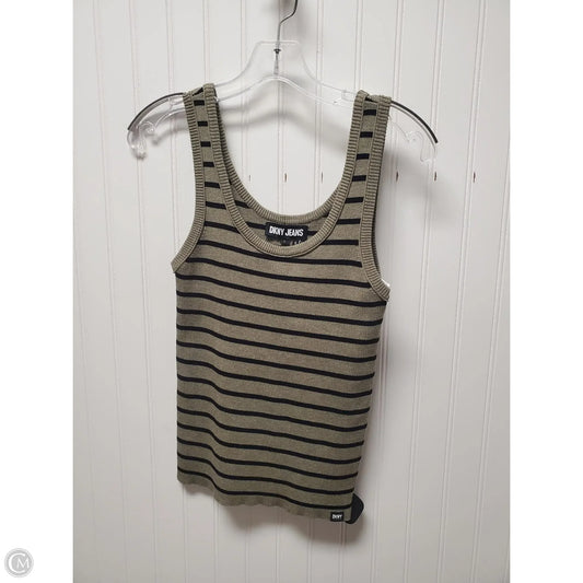 Top Sleeveless By Dkny In Striped Pattern, Size: L