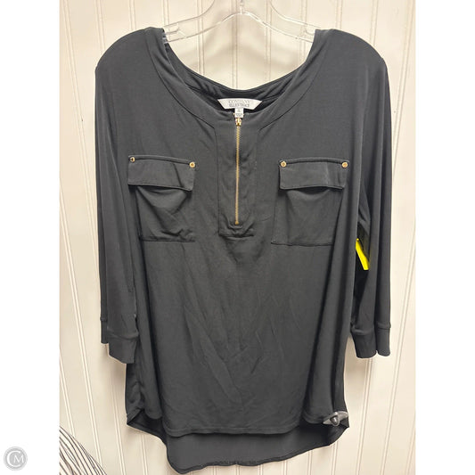 Tunic Long Sleeve By Grace In Black, Size: Xl