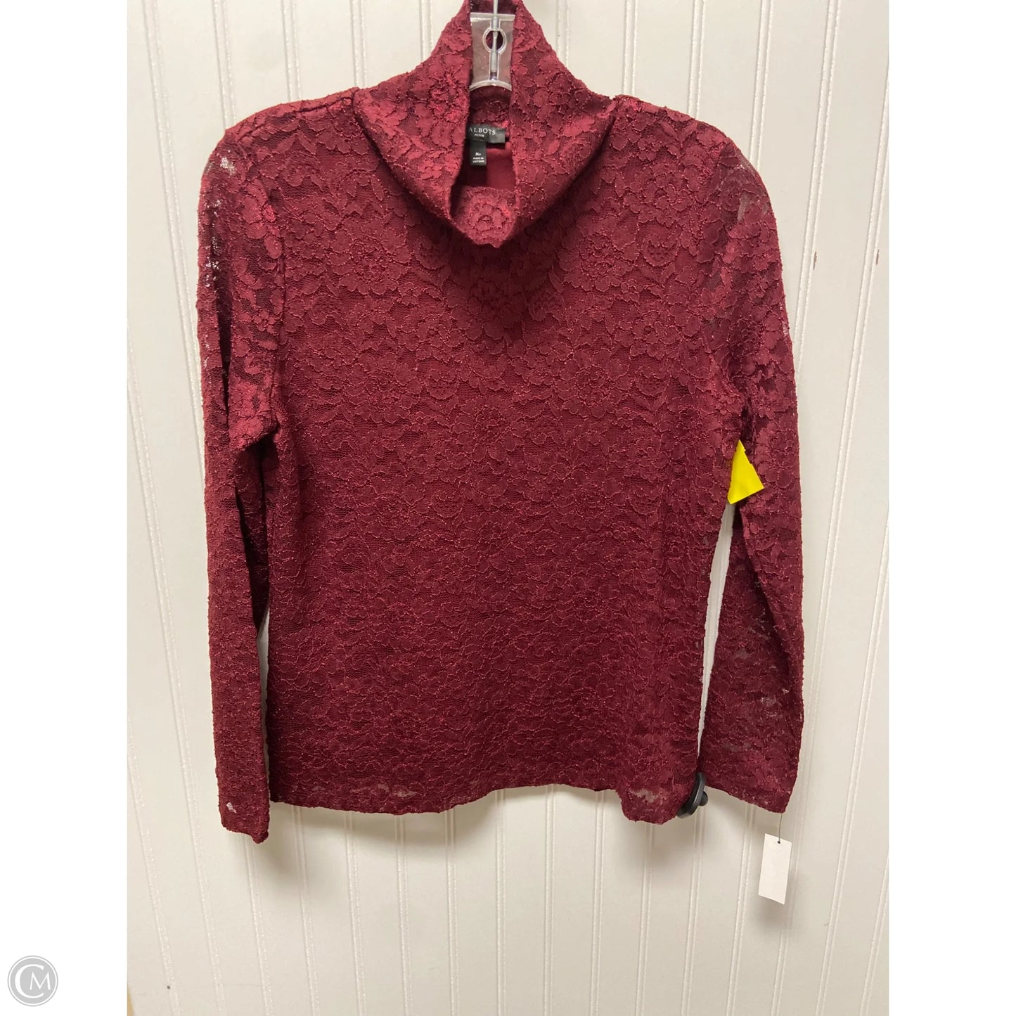 Top Long Sleeve By Talbots In Maroon, Size: Mp