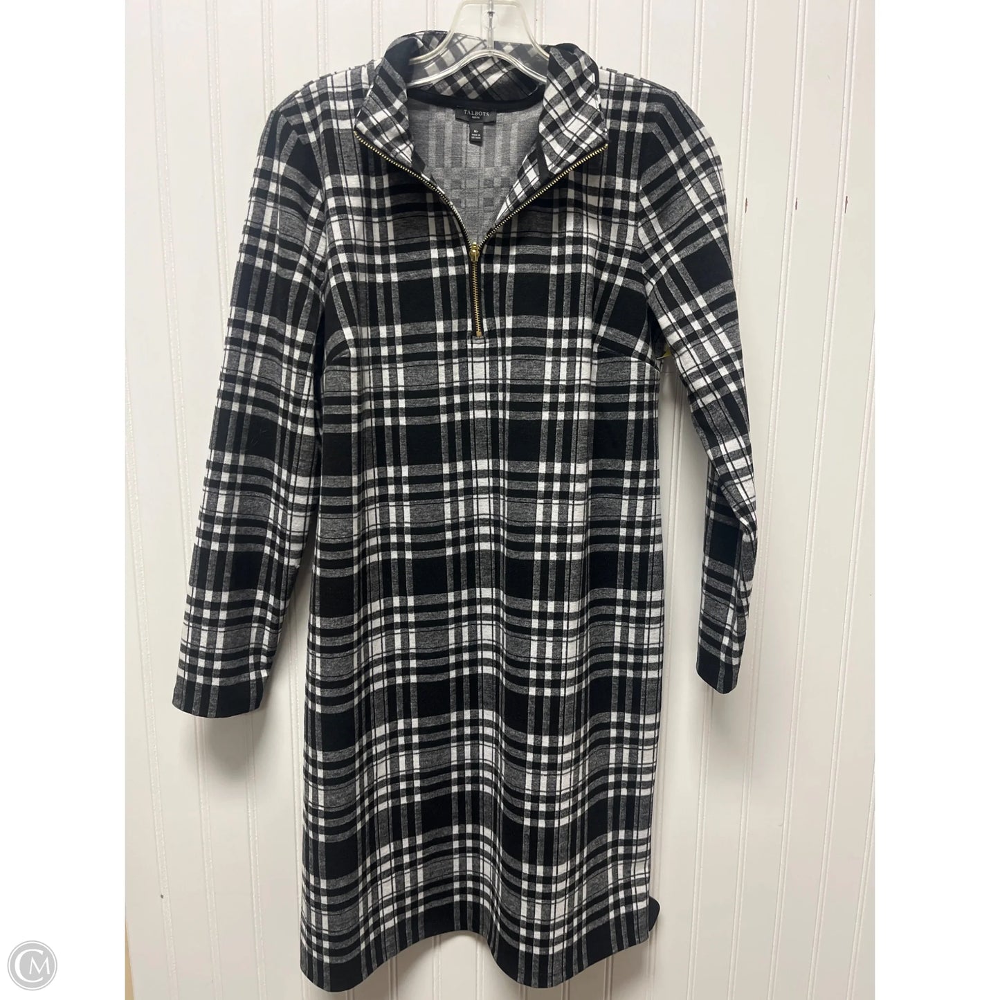 Dress Sweater By Talbots In Plaid Pattern, Size: Mp