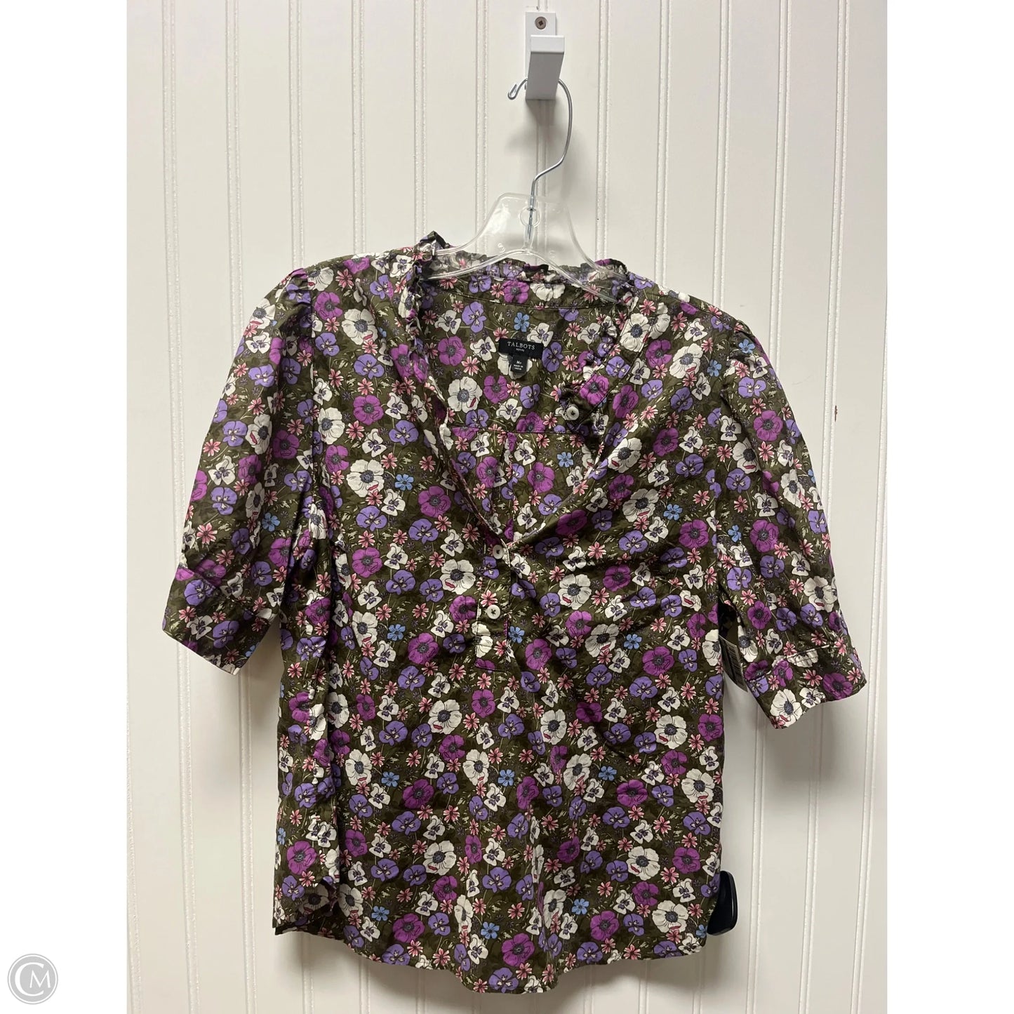 Top Short Sleeve By Talbots In Green, Size: Mp