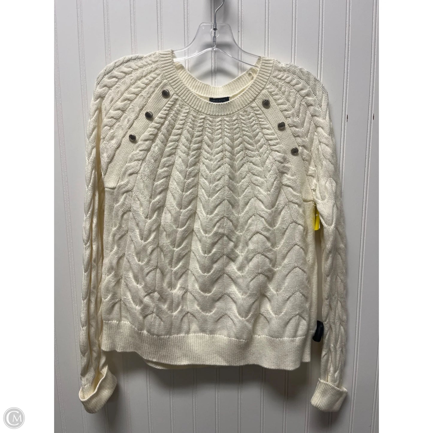 Sweater By Talbots In White, Size: Mp