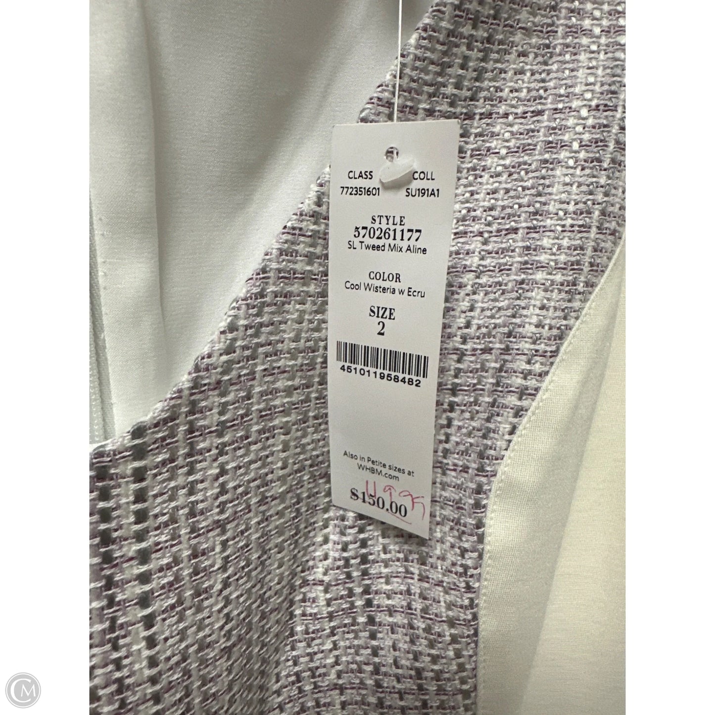 Dress Casual Midi By White House Black Market In Purple & White, Size: Xs