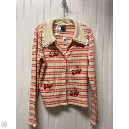 Sweater Cardigan By Disney In Striped Pattern, Size: Xl