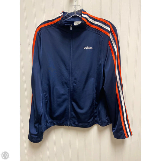 Athletic Jacket By Adidas In Navy, Size: L