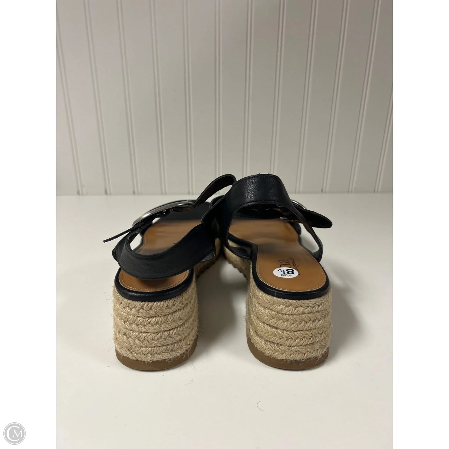 Sandals Heels Platform By Ana In Black & Tan, Size: 8.5