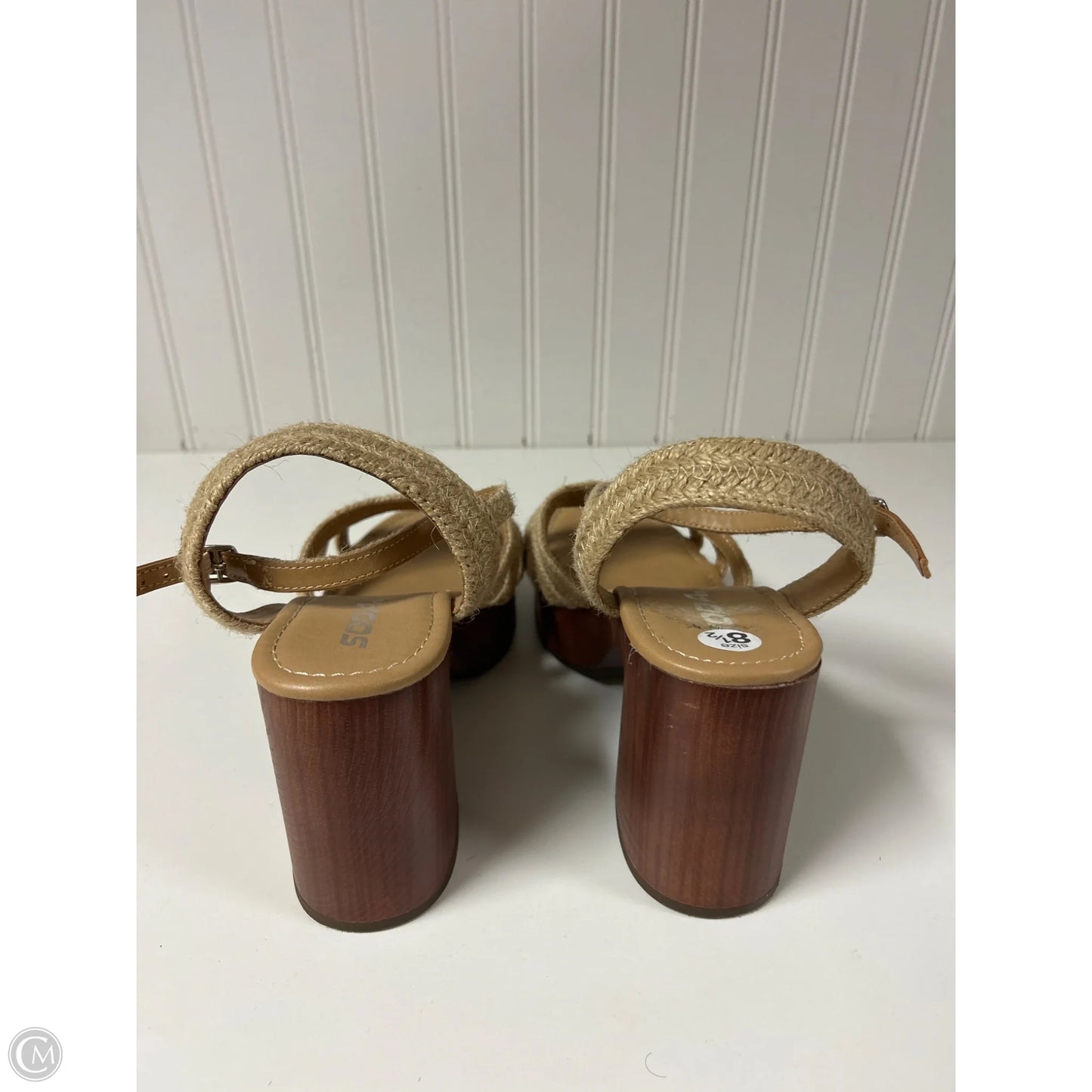 Sandals Heels Block By Soda In Tan, Size: 8.5