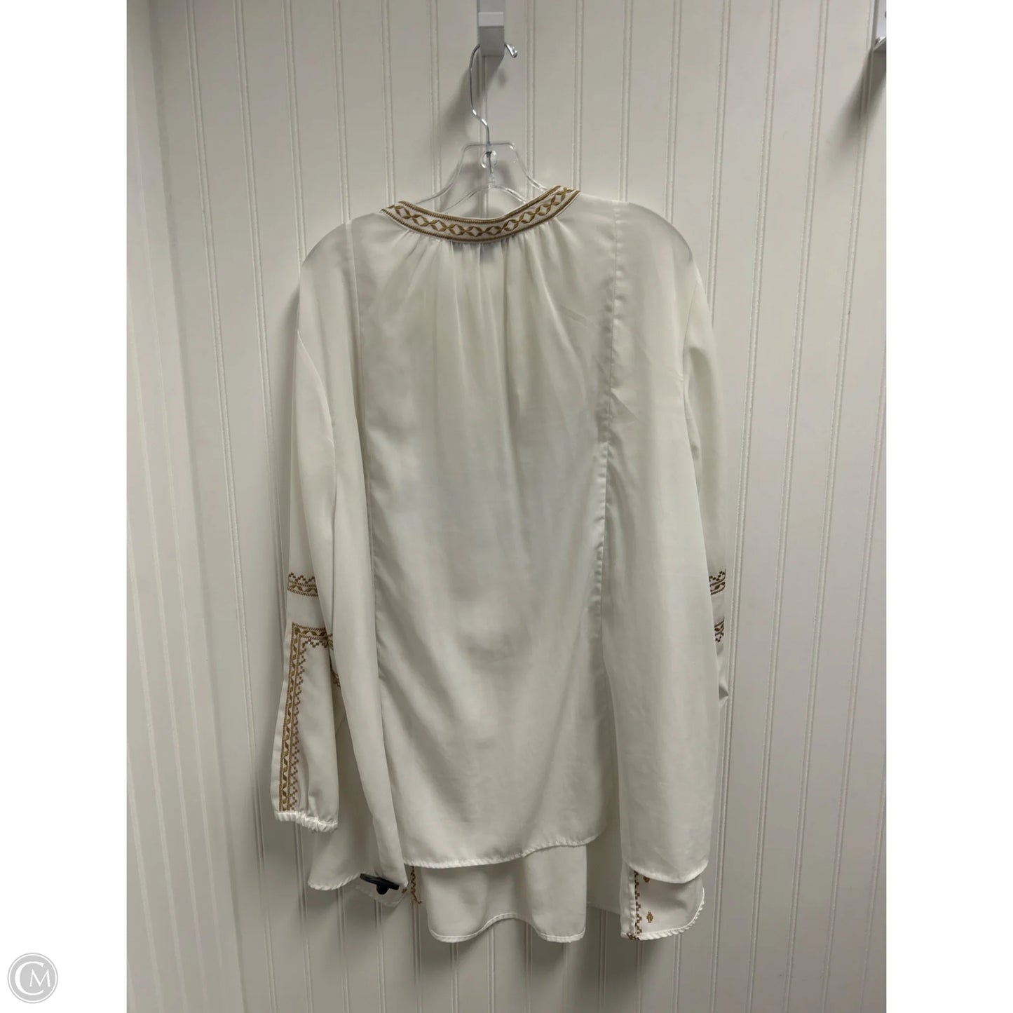 Tunic Long Sleeve By Denim 24/7 In White, Size: 3x