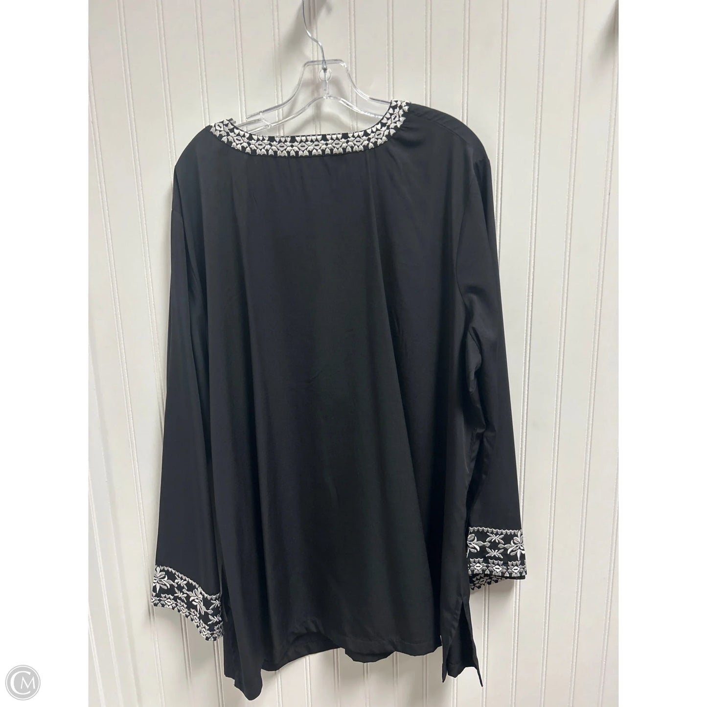 Top Long Sleeve By Romans In Black & White, Size: 4x