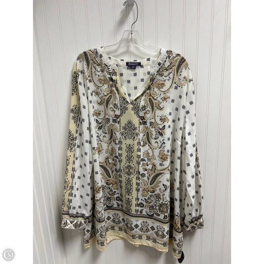 Top Long Sleeve By Romans In Cream & White, Size: 4x