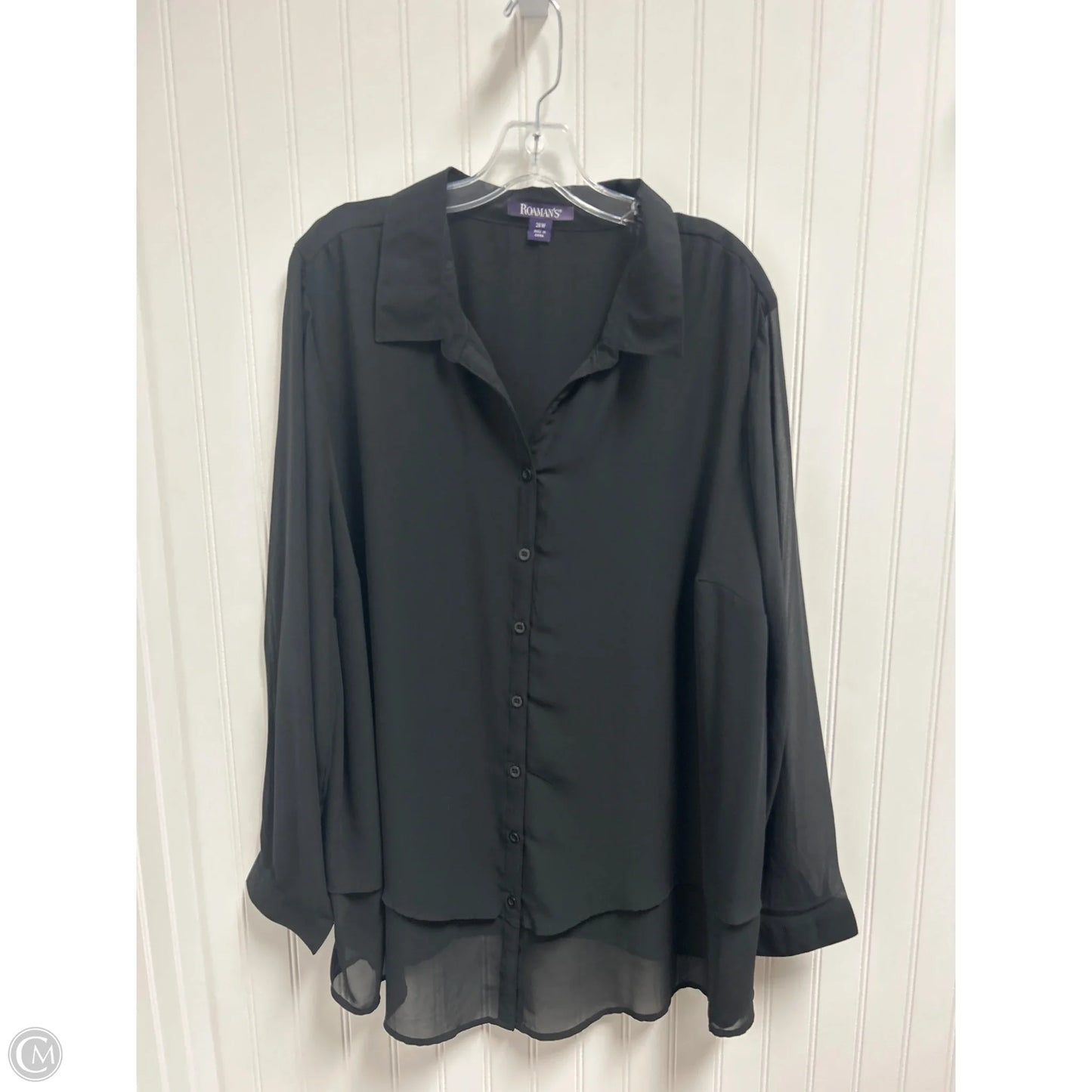 Top Long Sleeve By Romans In Black, Size: 4x