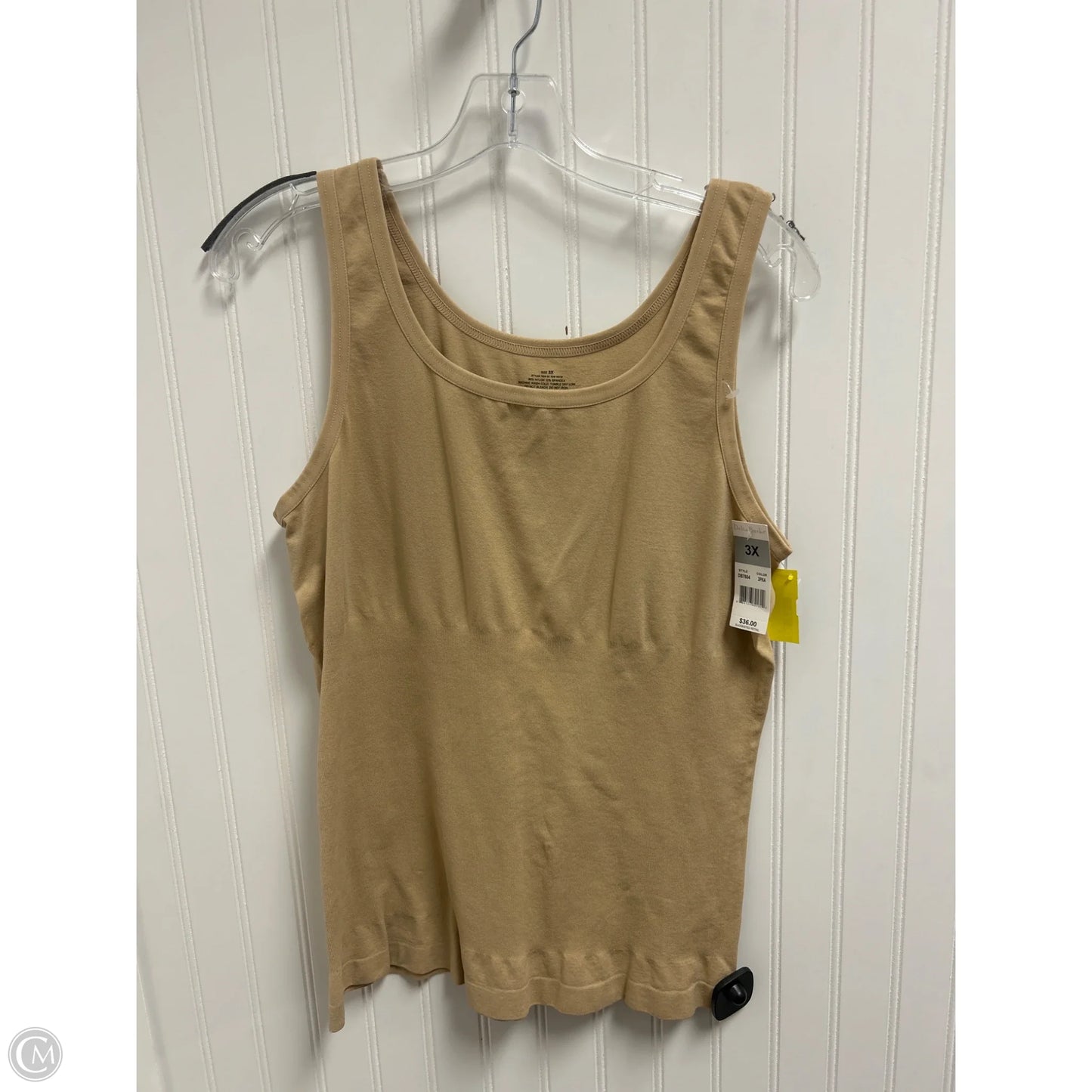 Tank Top By Clothes Mentor In Beige, Size: 3x