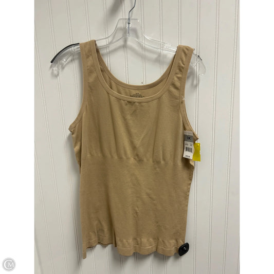 Tank Top By Clothes Mentor In Beige, Size: 3x