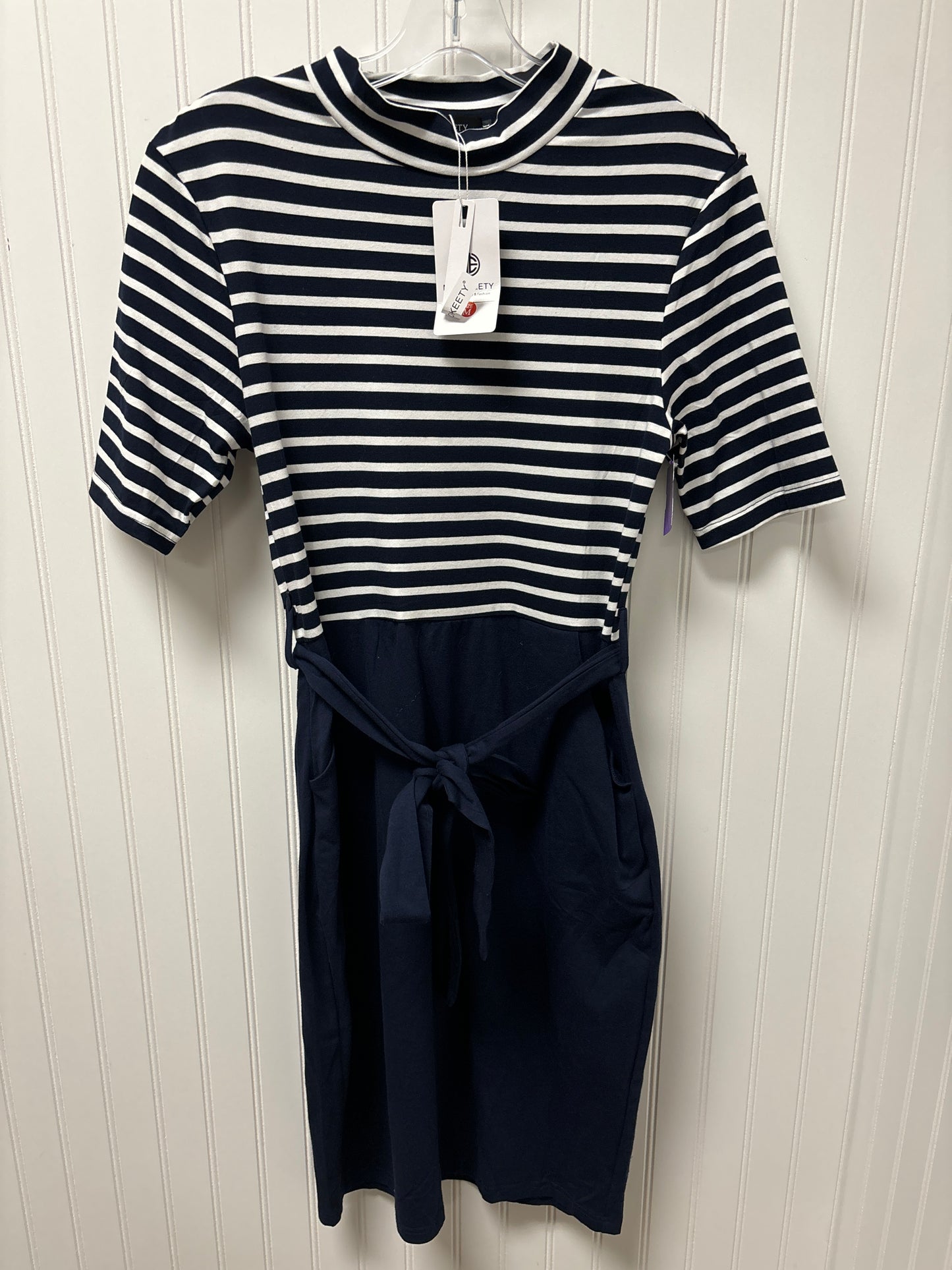 Navy Dress Casual Midi Clothes Mentor, Size M