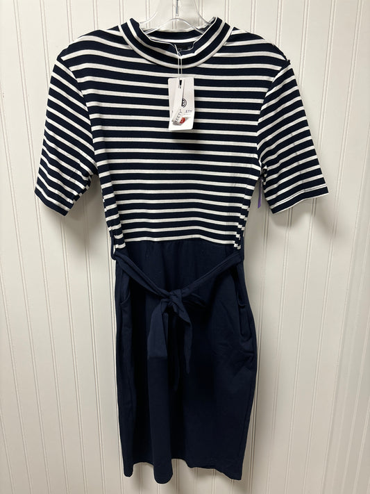 Navy Dress Casual Midi Clothes Mentor, Size M