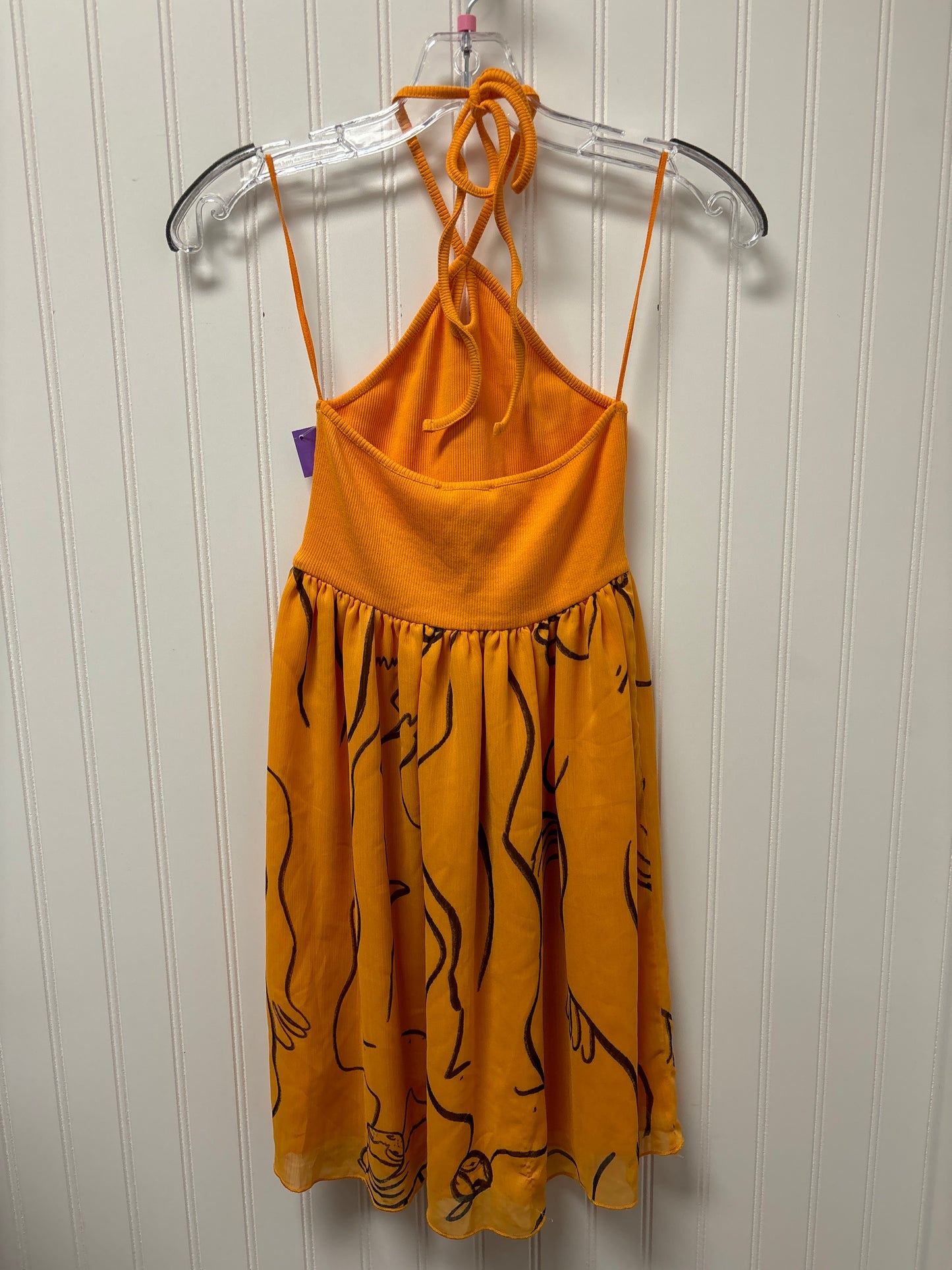 Orange Dress Casual Short Zara, Size S