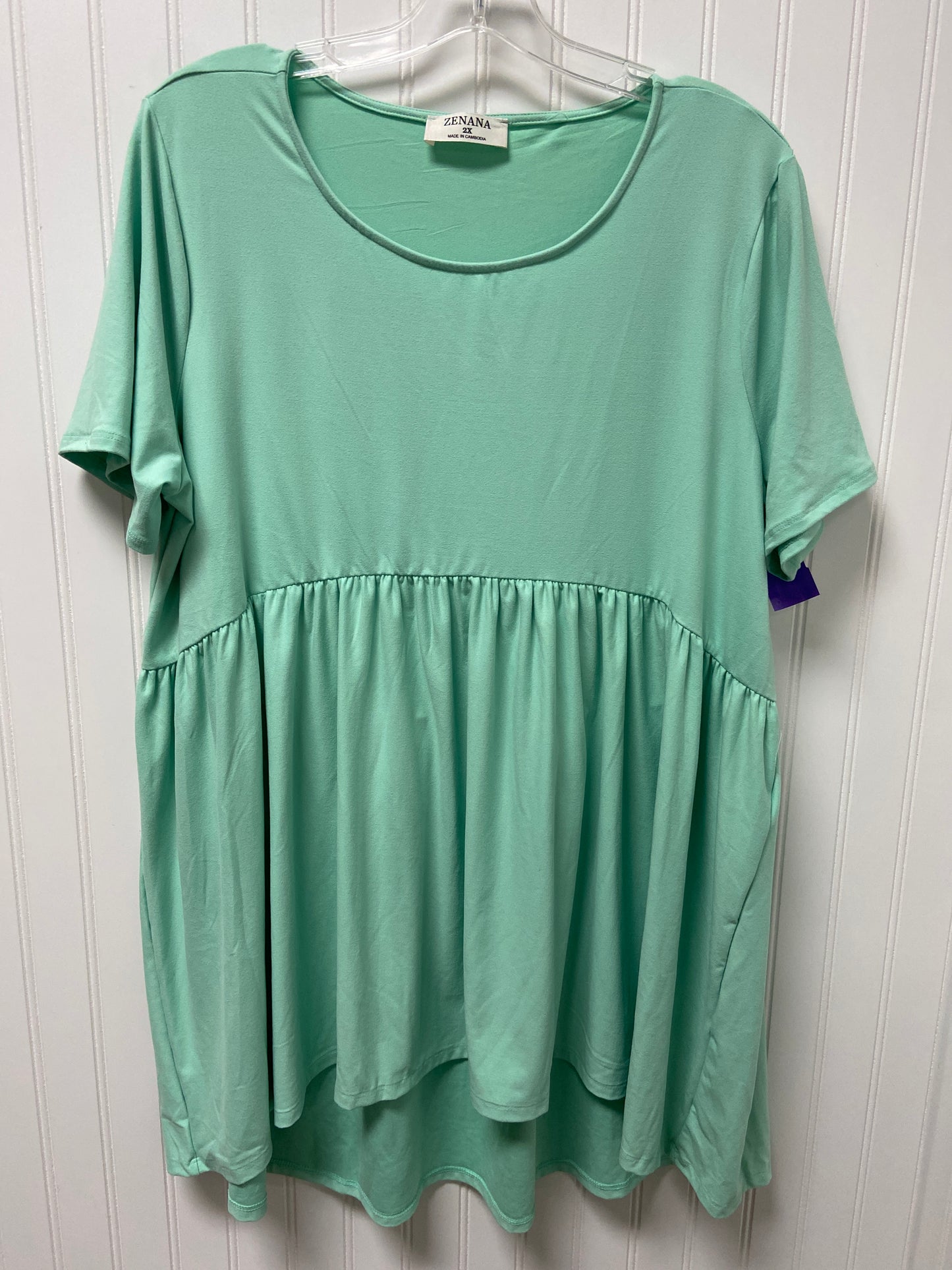 Green Tunic Short Sleeve Zenana Outfitters, Size 2x