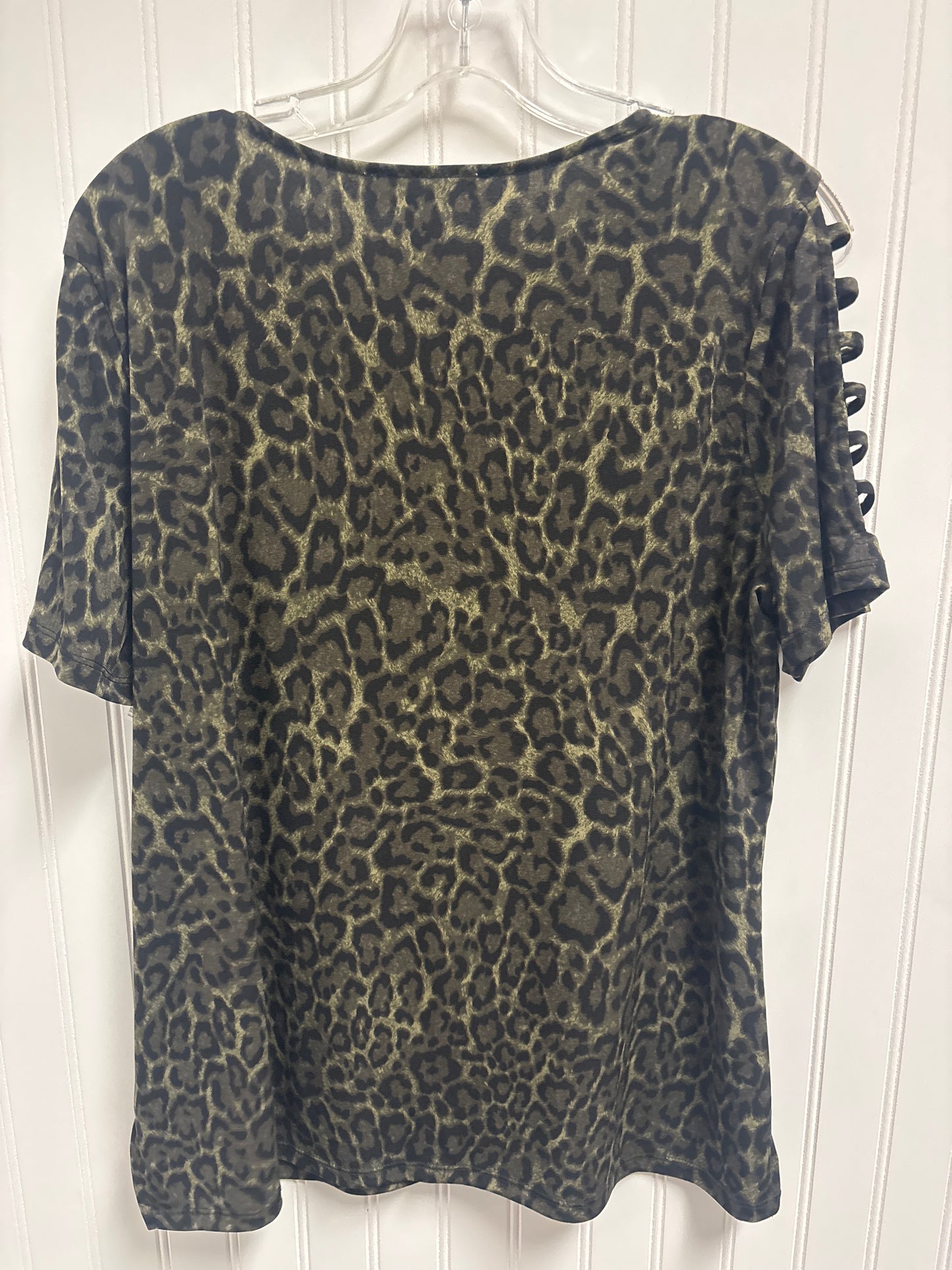 Top Short Sleeve Designer By Michael Kors In Animal Print, Size: Xl