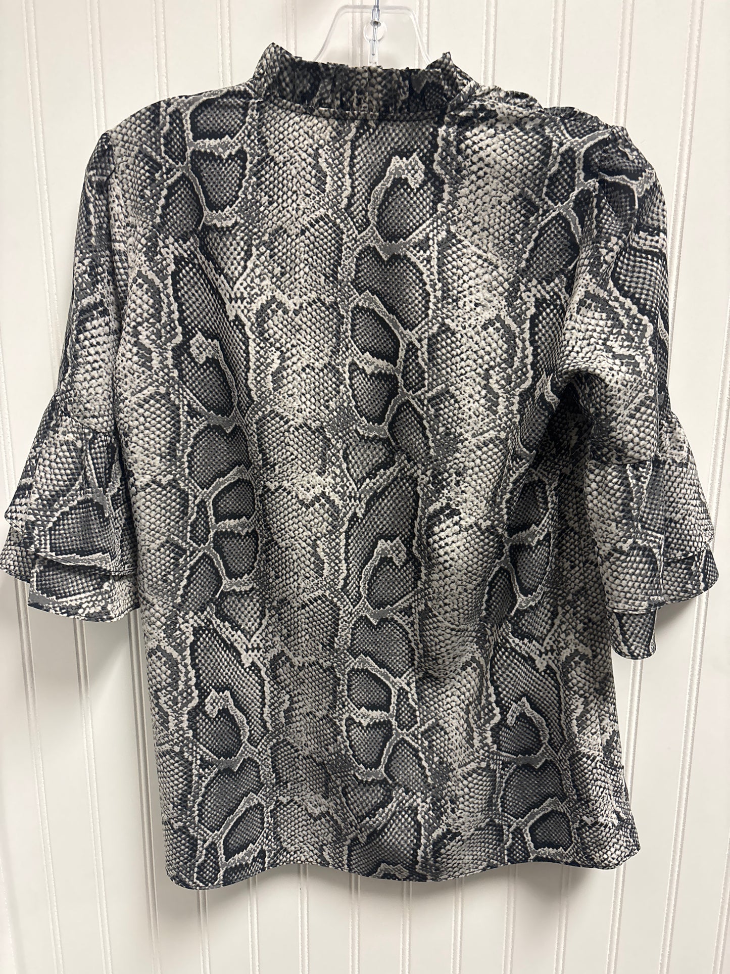 Blouse 3/4 Sleeve By Michael Kors In Grey, Size: S