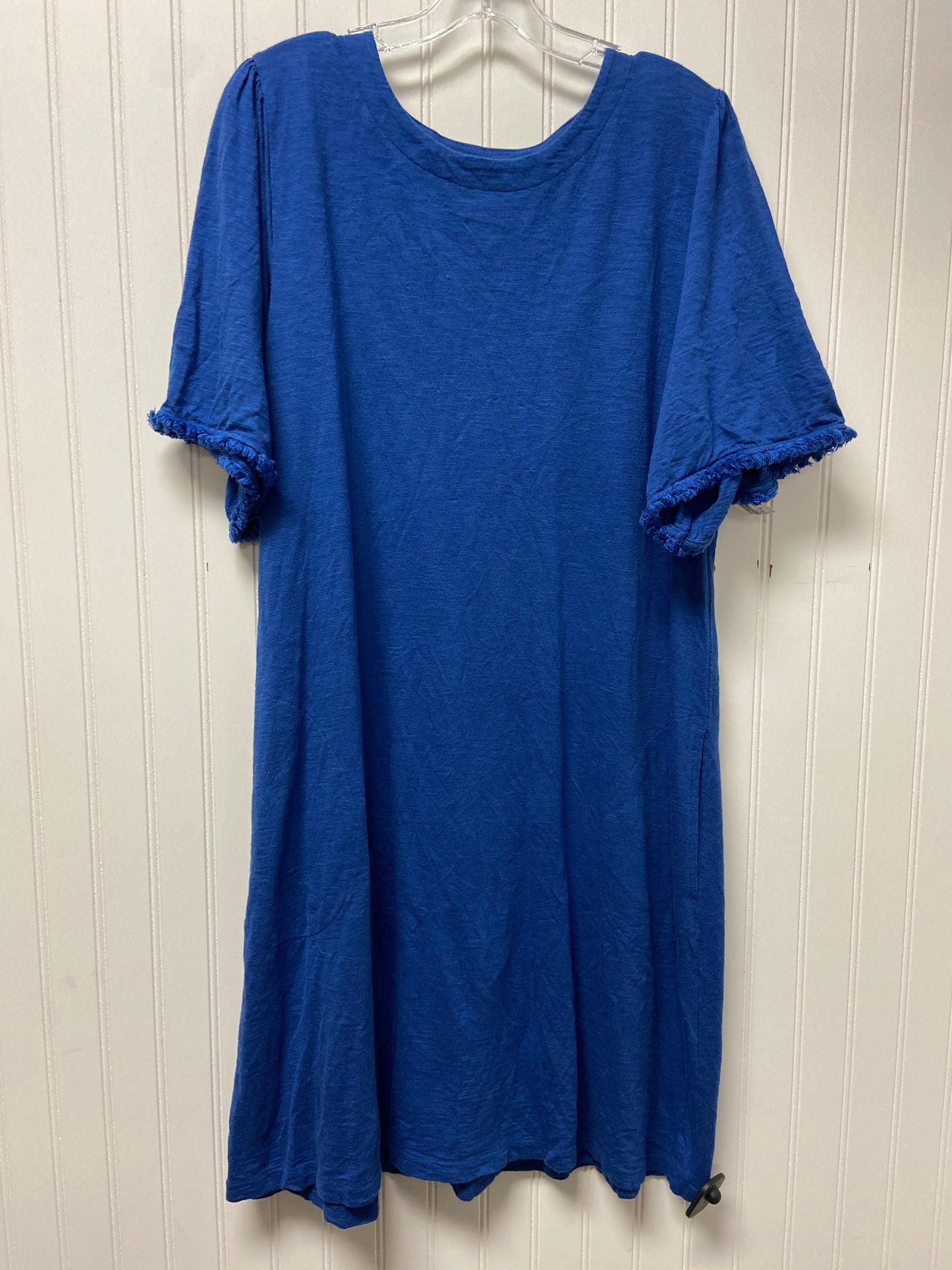 Dress Casual Midi By Chicos In Blue, Size: Xl